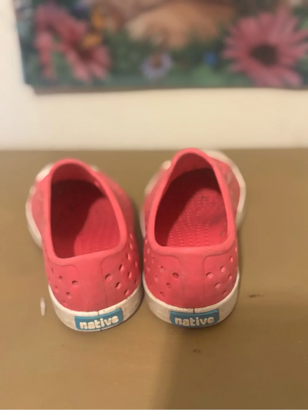 Native Kids Slip-On Sneakers in Pink with White Toe